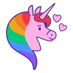 Rinbow unicorn color stroke