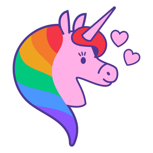 Rinbow unicorn color stroke PNG Design