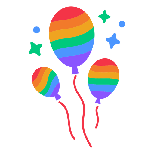 Rainbow balloons flat