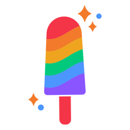 Rainbow popsicle flat PNG Design