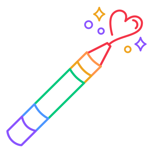 Rainbow crayon stroke