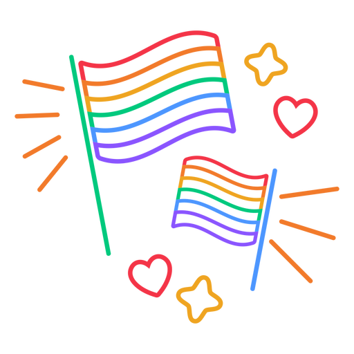 Pride flags stroke PNG Design