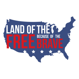 Land of the free quote flat PNG Design