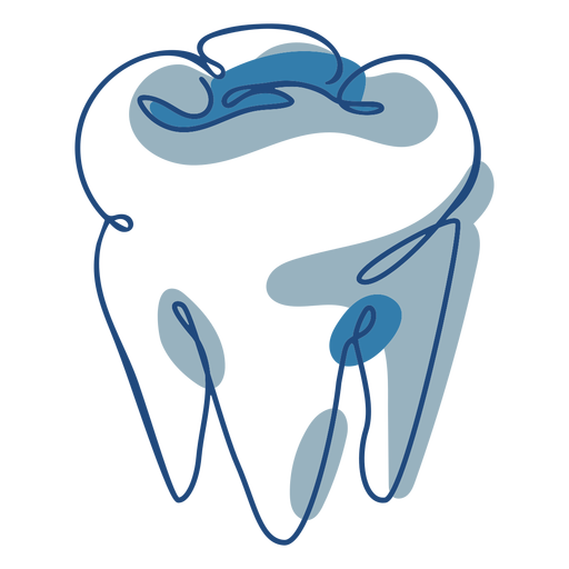 Single molar continuous line  PNG Design