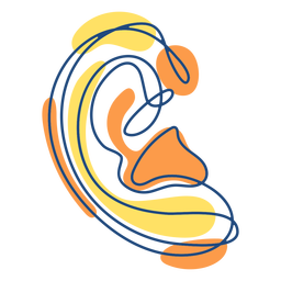 Ear continuous line PNG Design
