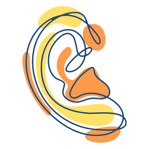 Ear continuous line PNG Design