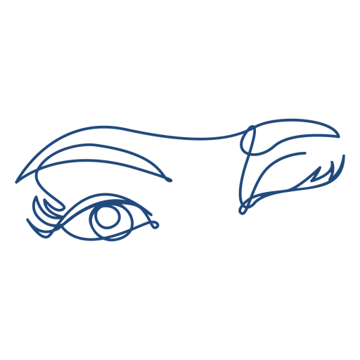 Winking eye continuous line PNG Design