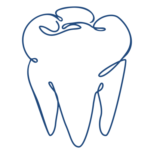 Tooth continuous line PNG Design