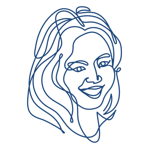 Woman face continuous line PNG Design