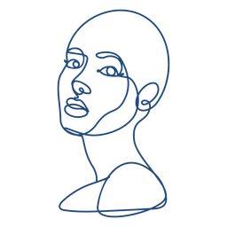 anatomy-face-ContinuousContourLine - 26 Desenho PNG