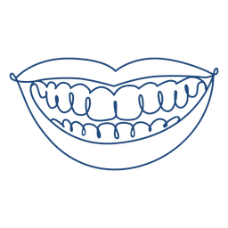 Smiling mouth continuous line PNG Design Transparent PNG