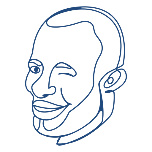 Man's face continuous line PNG Design