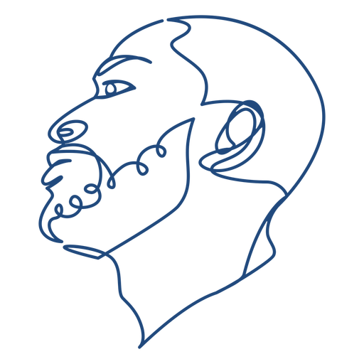 Man's face profile continuous line PNG Design