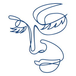 anatomía-rostro-ContinuousContourLine - 32 Diseño PNG