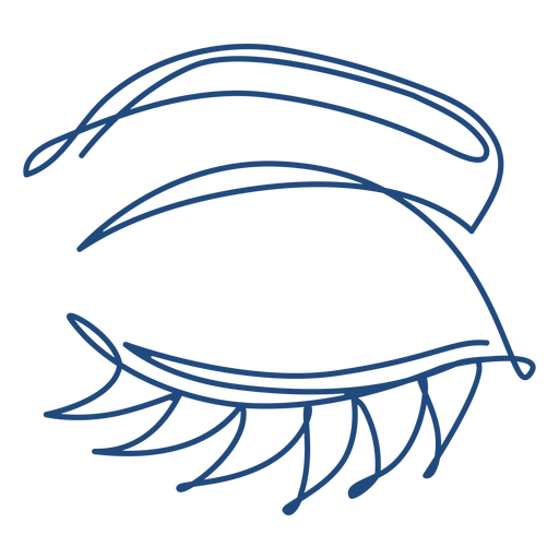 Closed eyelid continuous line PNG Design