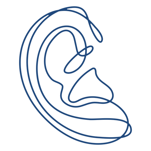 Right ear continuous line PNG Design