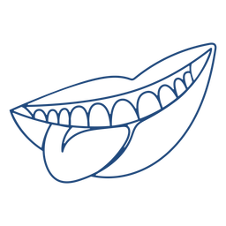 Zunge heraus durchgehende Linie PNG-Design