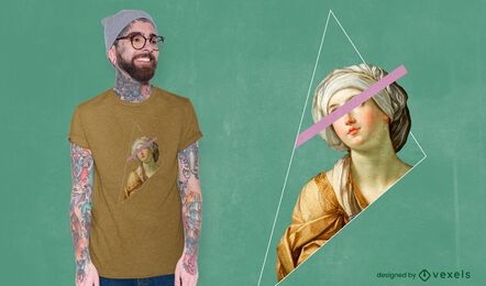 Realistic painting composition t-shirt psd
