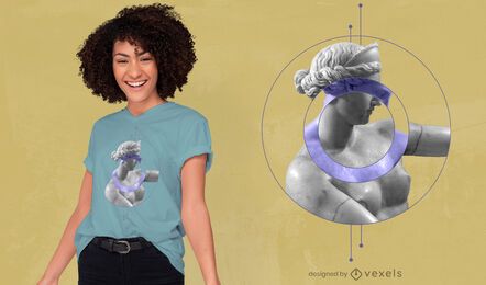Statue composition t-shirt psd