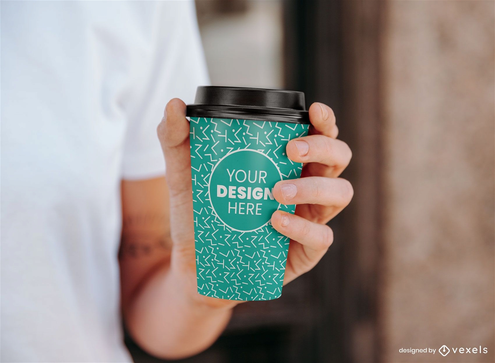 Disposable coffee cup mockup design