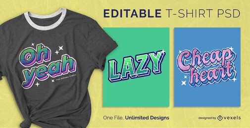 Retro-Aufkleber zitiert skalierbares T-Shirt PSD