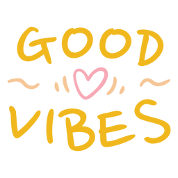 Yellow good vibes quote flat PNG Design