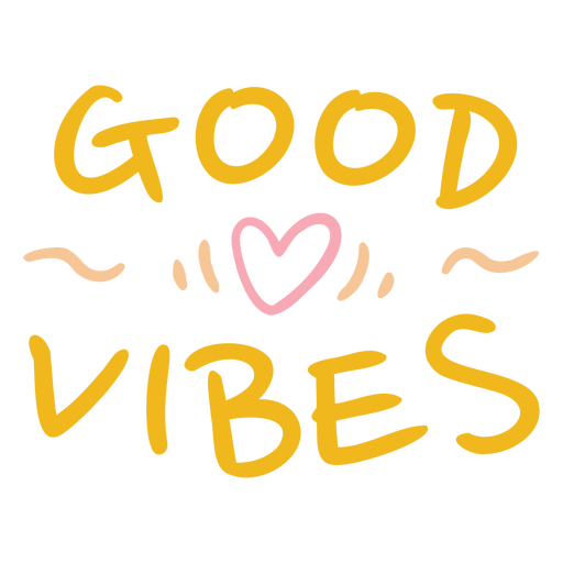 Yellow good vibes quote flat PNG Design