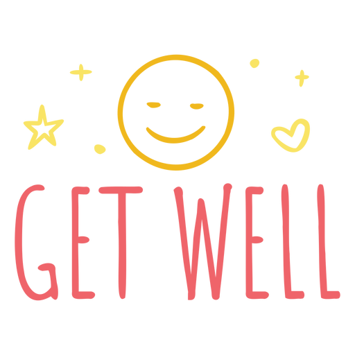 Pink get well quote flat PNG Design