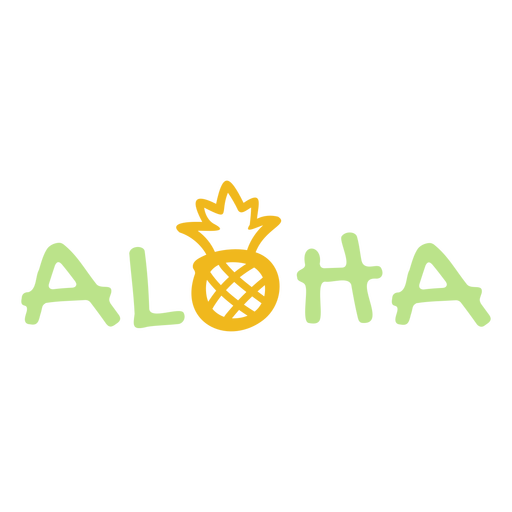 Aloha-Ananas-Zitatstrich PNG-Design