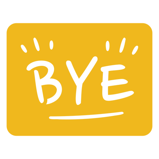 Bye cut out citação de distintivo Desenho PNG