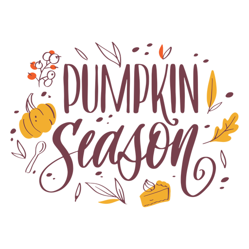 Pumpkin season quote color stroke PNG Design