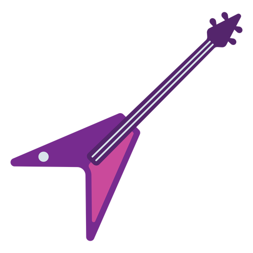 Flying V E-Gitarre flach PNG-Design