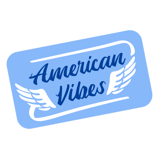 American vibes quote flat PNG Design