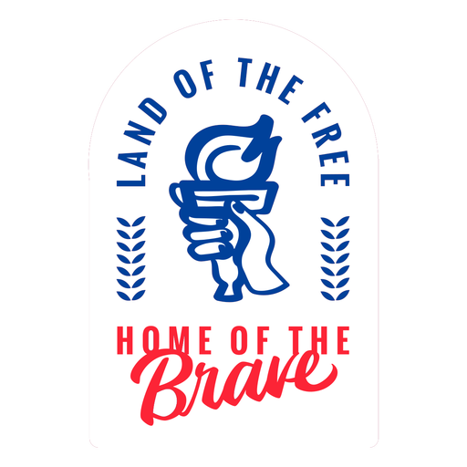 Land of the free sticker flat PNG Design