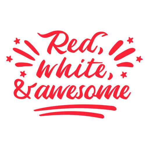 Red white & awesome badge PNG Design