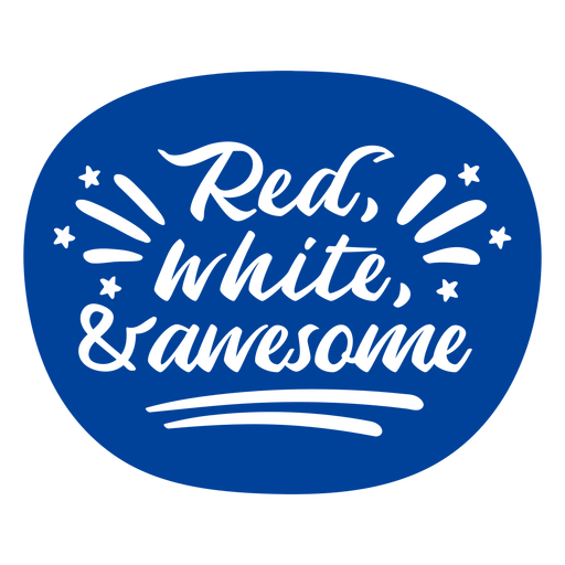 Red white and awesome quote cut out PNG Design