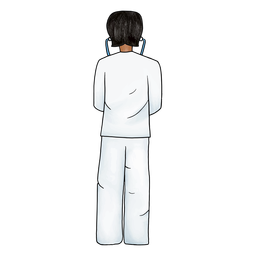Male doctor in a white uniform color stroke Transparent PNG