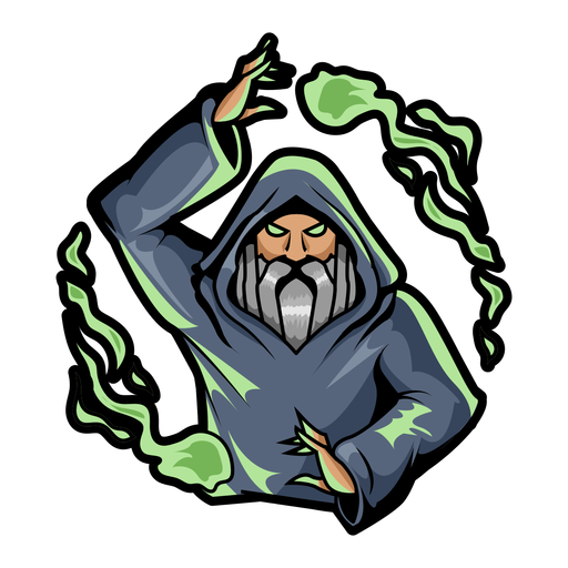 Gray wizard color stroke PNG Design