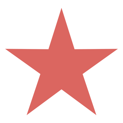 Red star shape flat PNG Design