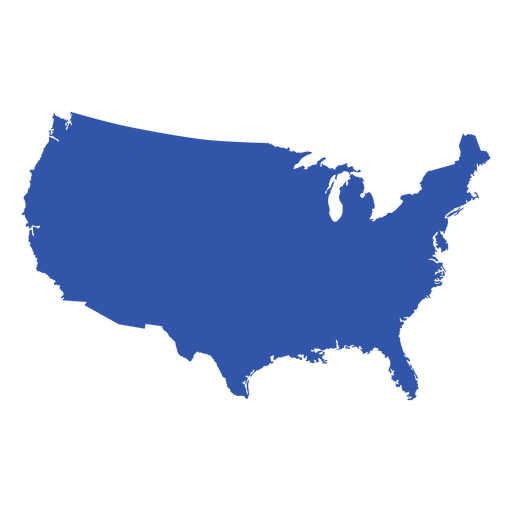 Silueta de mapa de Estados Unidos Diseño PNG
