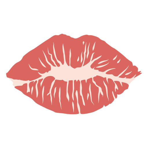 Marca de beijo plana Desenho PNG