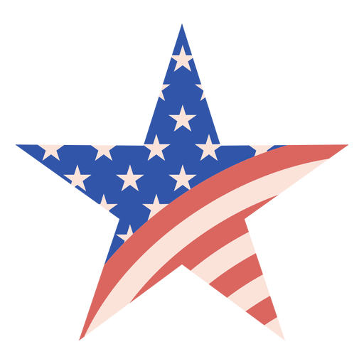 United states flag in star PNG Design