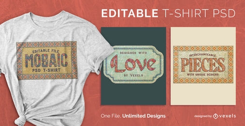 Decorative mosaic quote scalable t-shirt psd