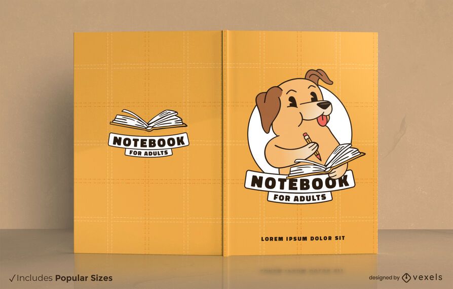 Notebook for adults dog cartoon cover design Notebook for adults dog cartoon cover design