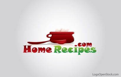 Receitas caseiras e logotipo de culinária