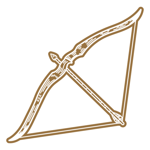 Short bow and arrow archery PNG Design