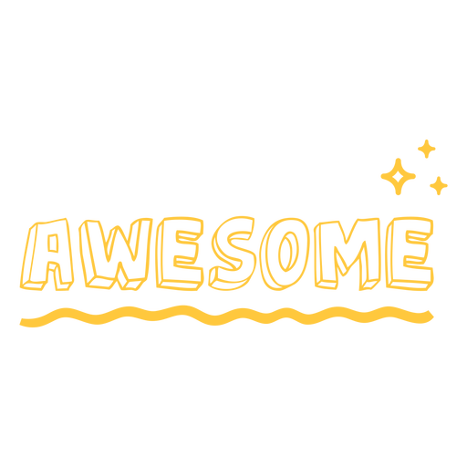 Awesome doodle lettering quote PNG Design