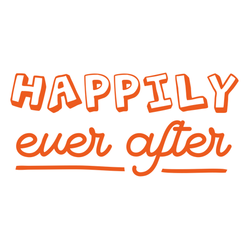 Happily ever after doodle lettering quote PNG Design