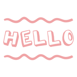 Olá citação de letras de doodle Desenho PNG