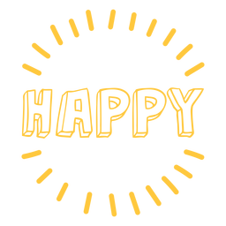 Cita de letras feliz doodle Transparent PNG